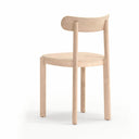 Silla NARA, en natural claro, vista trasera en tres cuartos – Teulat