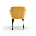 Silla SADIRA con brazos, en mostaza, vista trasera – Teulat