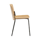 Silla SAGO, en roble, vista lateral – Teulat