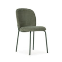 Silla DAIA tapizada en verde con patas verdes de metal