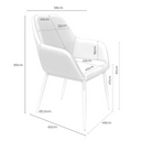 Croquis de medidas — Silla ISABELLA de patas beige