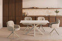 Silla SILVI Giratoria 360º con Brazos, en beige, en un comedor