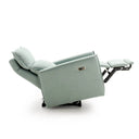 Sillón relax SOUL con posición cardio y doble reposapiés, en verde agua, abierto en posición relax