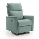 Sillón relax SOUL con posición cardio y doble reposapiés, en verde agua, vista frontal