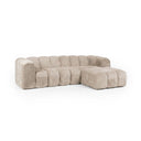 Sofá BRUMA de 3 plazas con chaiselongue, en beige, con la chaiselongue a la derecha