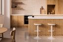 Taburete BARRET, en blanco, en una cocina