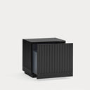 Mesita de noche DORIC de 52 cm con 1 cajón, en negro y gris antracita – Teulat