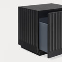 Mesita de noche DORIC de 52 cm con 1 cajón, en negro y gris antracita – Teulat