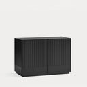 Cómoda DORIC de 100 cm con 2 puertas y 2 cajones, en negro y gris antracita – Teulat