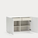 Cómoda DORIC de 100 cm con 2 puertas y 2 cajones, en blanco y crema – Teulat