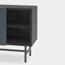 Mesita de noche NUBE de 50 cm con 1 puerta corredera, en negro y gris antracita – Teulat