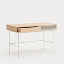 Escritorio YOKO de 120 cm con 1 cajón, en roble y crema – Teulat