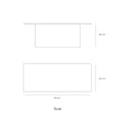 Croquis de medidas — Mesa de centro rectangular TOTEM de 110 cm: 110 cm de ancho × 50 cm de fondo × 36 cm de alto