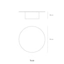 Croquis de medidas — Mesa de centro redonda TOTEM de 110 cm: 110 cm de diámetro × 36 cm de alto