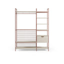 Vestidor abierto AMARA de 140 cm con cajón, en terracota, vista de frente