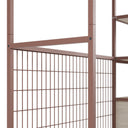 Vestidor abierto AMARA de 140 cm con cajón, en terracota, detalle de la rejilla