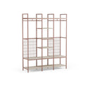 Vestidor abierto AMARA de 140 cm, en terracota, vista en tres cuartos