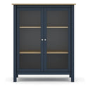 Vitrina MUSGO de 90 cm con 2 puertas de cristal, en azul marino, vista frontal