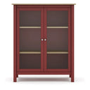 Vitrina MUSGO de 90 cm con 2 puertas de cristal, en burdeos, vista frontal