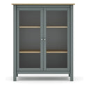 Vitrina MUSGO de 90 cm con 2 puertas de cristal, en verde kaki, vista frontal