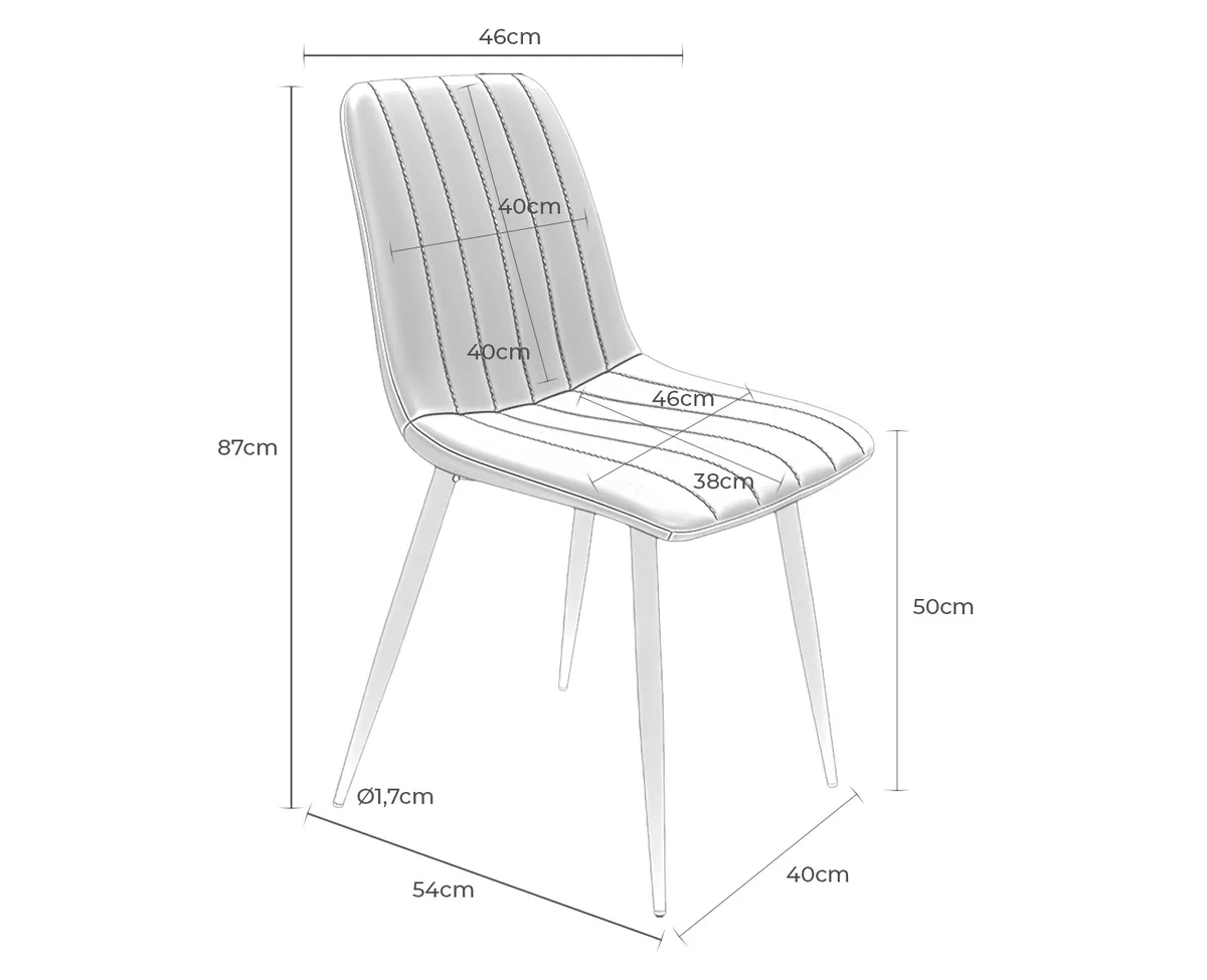 Medidas de la silla XENA