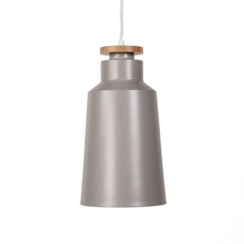 Lámpara de Techo ALCORA con pantalla cónica y acento de madera en la parte superior.