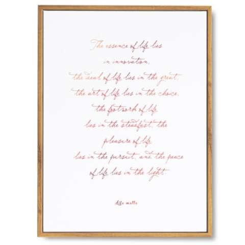 Cuadro COCOA con texto inspirador en cursiva sobre creación, arte y placer.