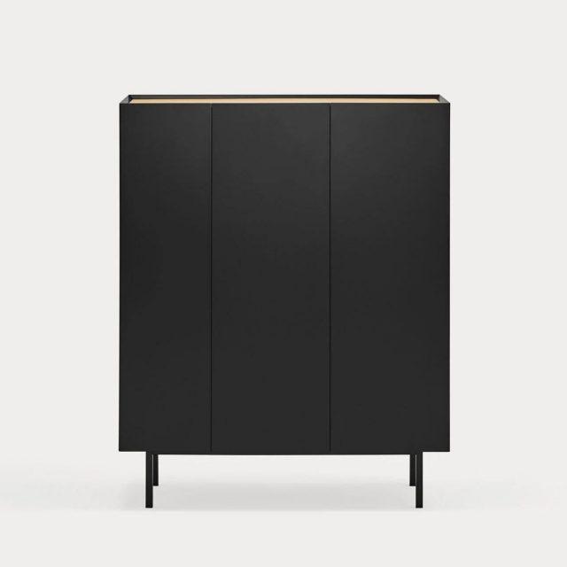 Mueble auxiliar ARISTA negro de 3 puertas