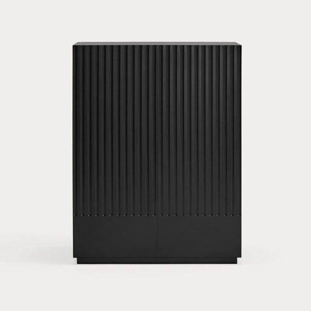 Mueble auxiliar Doric negro con 2 puertas y 2 cajones