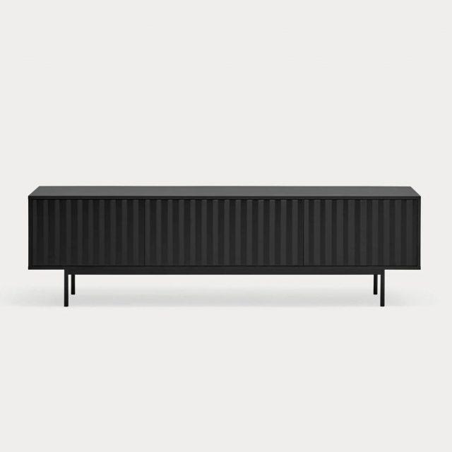Mueble TV negro de la Colección Sierra con 3 puertas