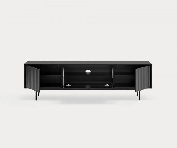 Mueble TV negro de la Colección Sierra con 3 puertas
