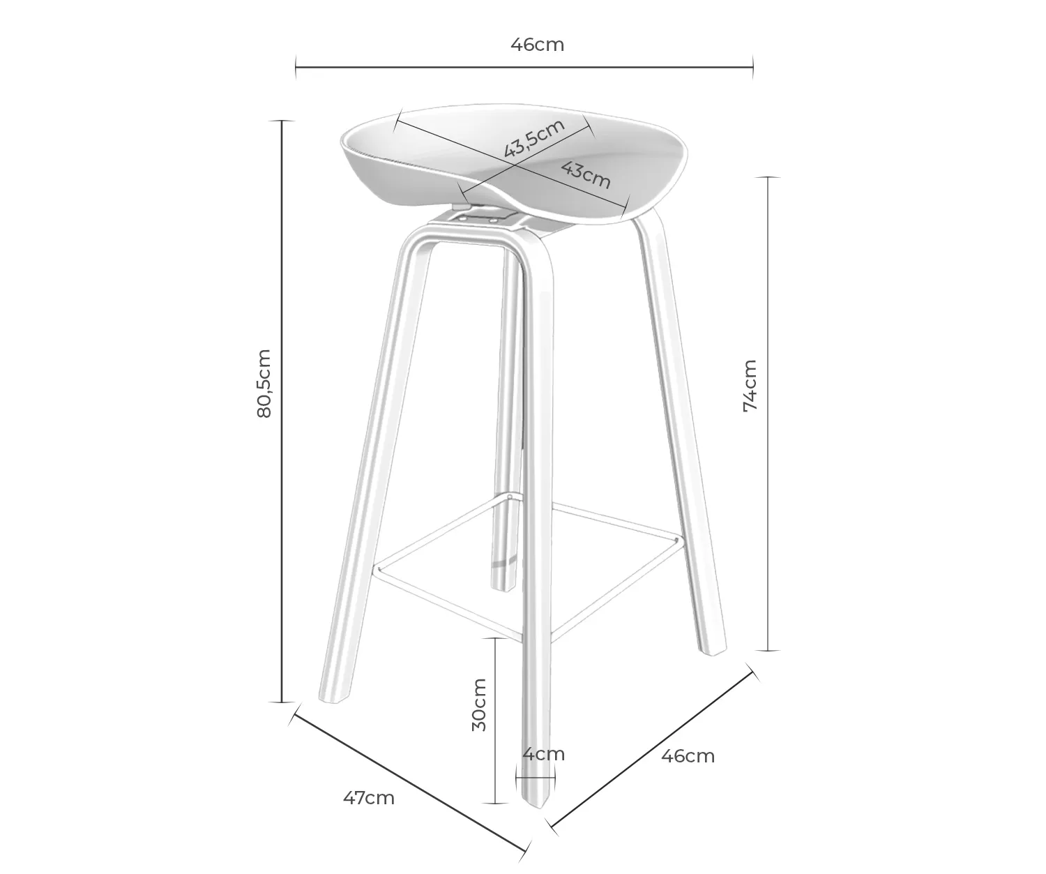 Medidas Taburete RONIE