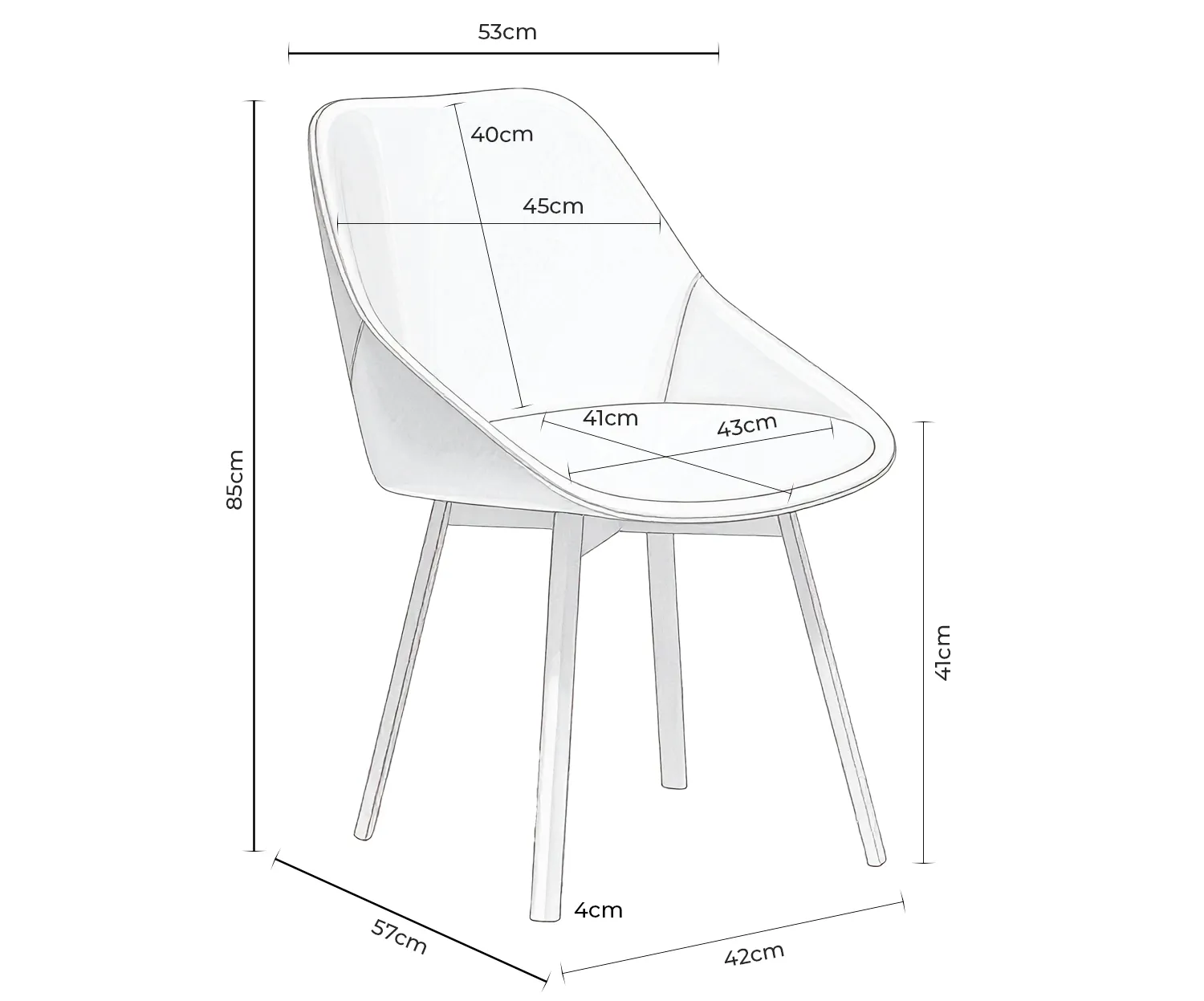 Medida de la silla Amelie