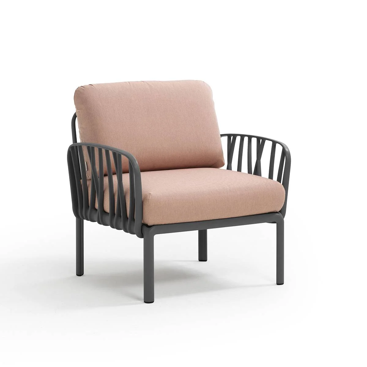 Sillon Komodo Antracite - Rosa quarzo