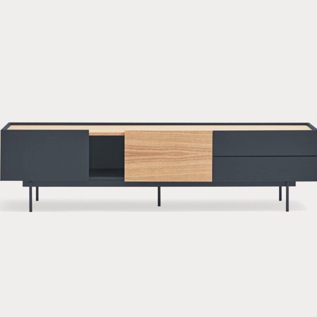 Mueble TV OTTO 2P2C - Roble y Gris antracita