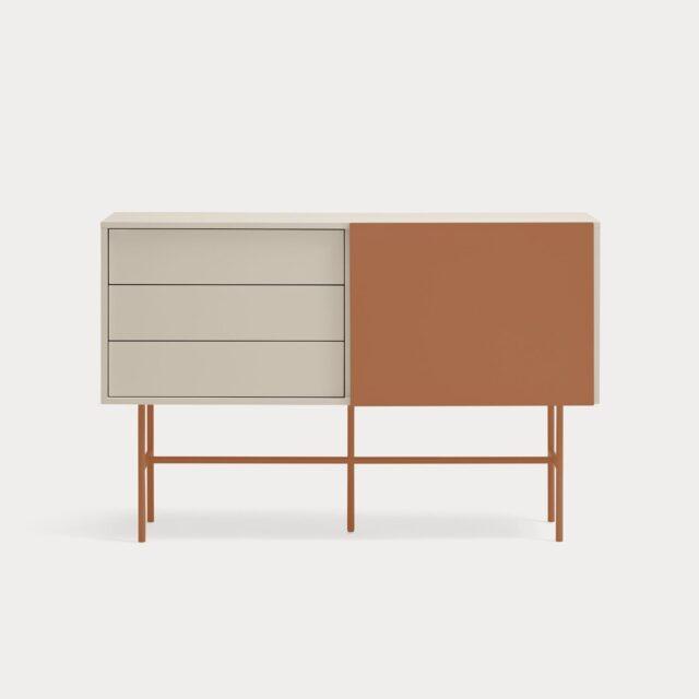 Aparador Nube de 1 puerta y 3 cajones Arena y Arcilla