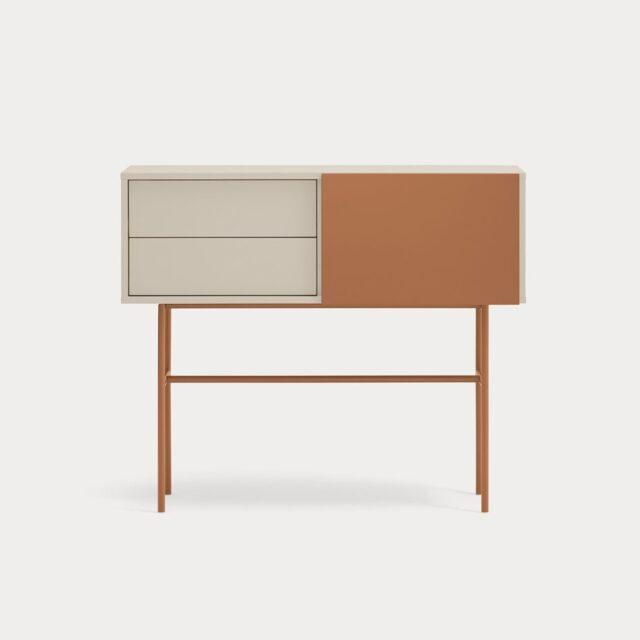 Consola Nube de 1 puerta y 2 cajones color Arena y Arcilla