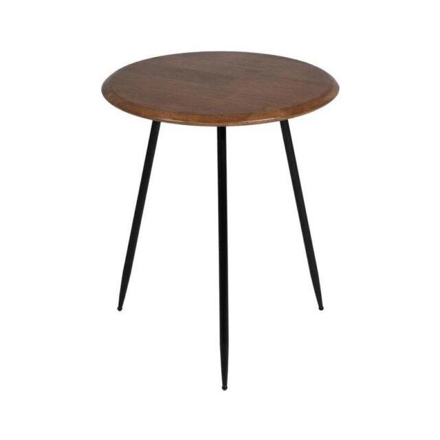 Mesa auxiliar circular LAGOM de madera y metal