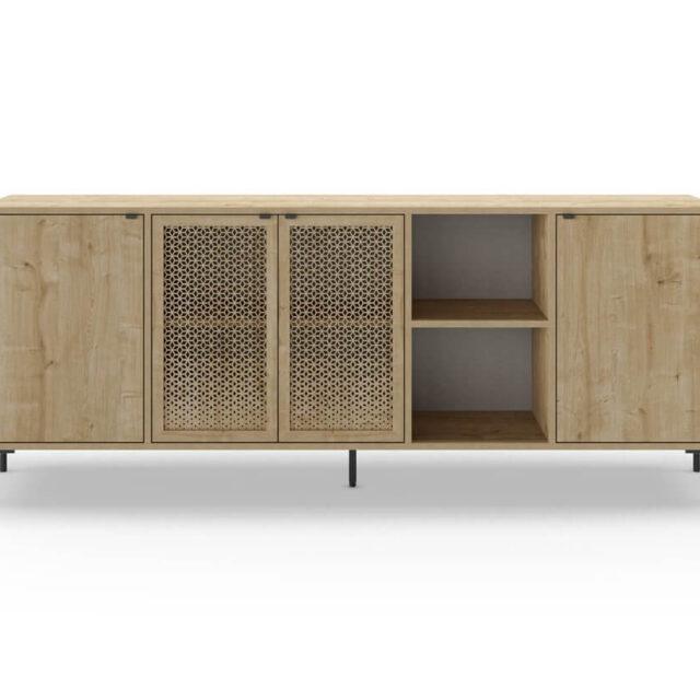 Aparador INCA de 4 puertas y 2 huecos Roble