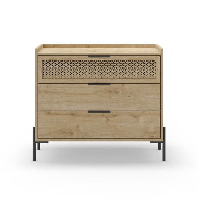 Cómoda INCA de 3 Cajones Roble