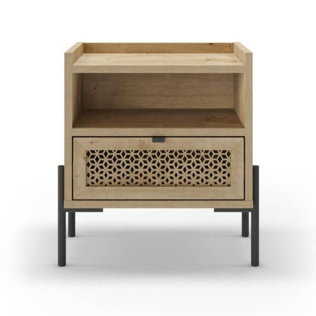 Mesita de noche INCA con un cajón y un hueco