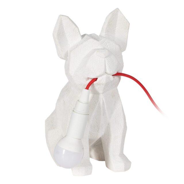 Lámpara decorativa de mesa PERRO blanco