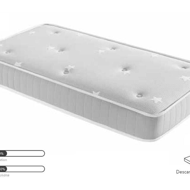 Colchón La Premier para cuna PETIT GEL en blanco, patrón de estrellas, grosor de 13 cm.