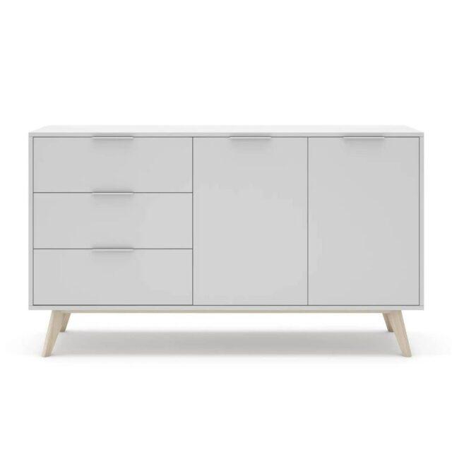 Aparador Campus de 2 puertas y 3 cajones blanco