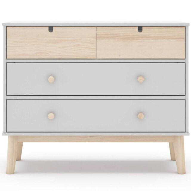 Cómoda Ariel con 2 cajones grandes y 2 pequeños blancai