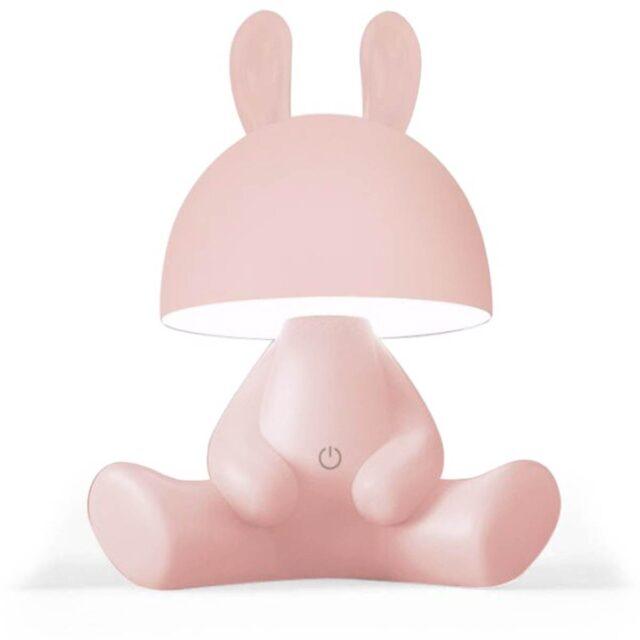 Lámpara infantil de conejo rosa