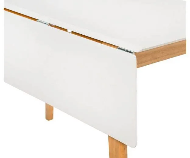 Mesa abatible TORI 120x50cm blanca y roble_