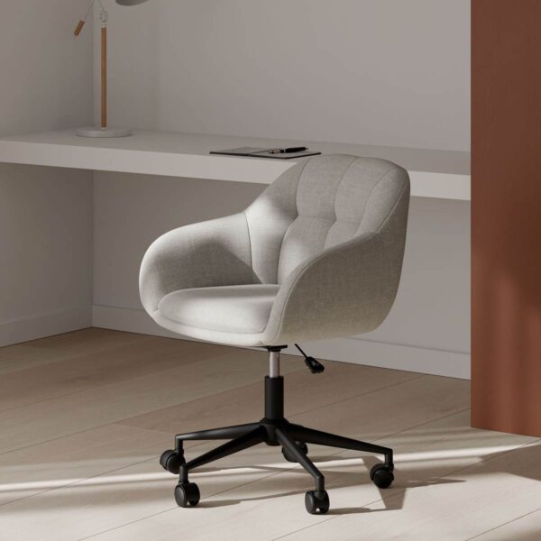 Silla de oficina CANTERBURY gris claro