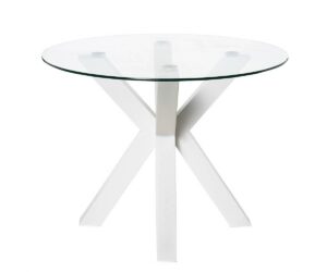 Mesa de cristal JADE blanca