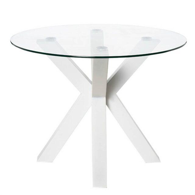 Mesa de cristal JADE blanca